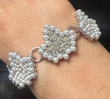 Rhinestone & Pearl Ivy Link Bracelet