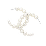 Everyday Pearl Hoop Earrings - Cream