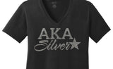 AKA Silver Star Sparkle Vneck - Limit One Per Order