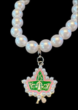 3D Pearl Ivy Charm Pearl Bracelet