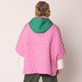 Pink & Green Quilted Hooded Cape - Limit 1 Per Order