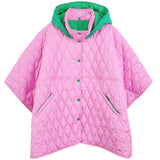 Pink & Green Quilted Hooded Cape - Limit 1 Per Order