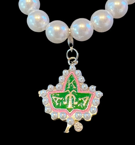 3D Pearl Ivy Charm Pearl Bracelet