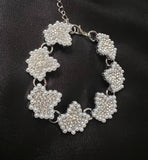 Rhinestone & Pearl Ivy Link Bracelet