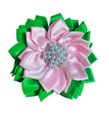 Satin Pearl Flower Brooch #3