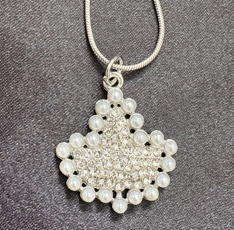 Ivy Rhinestone w/ Pearl Lining Necklace