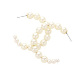 Everyday Pearl Hoop Earrings - Cream