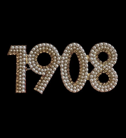 Pearl & Rhinestone 1908 Pin