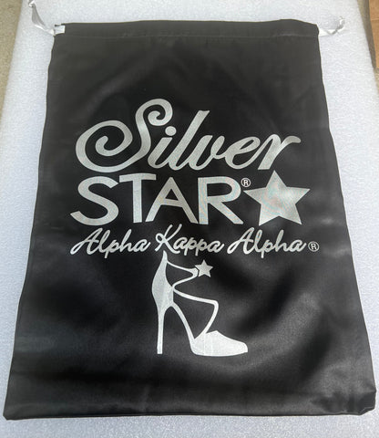 Silver Star Satin Shoe Bag