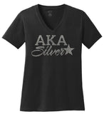 AKA Silver Star Sparkle Vneck - Limit One Per Order