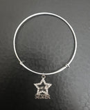 Silver Star Bangle Bracelet